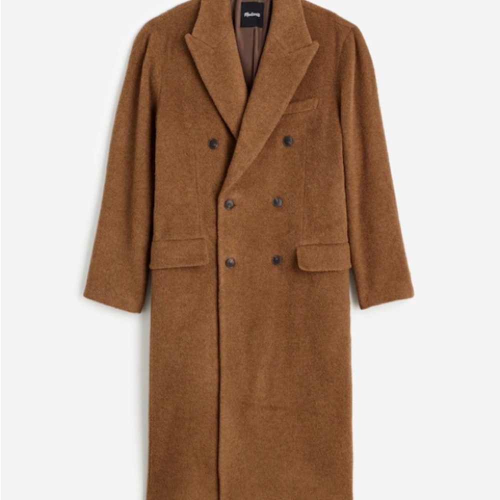 Madewell Men's Brown Double-Breasted Coat